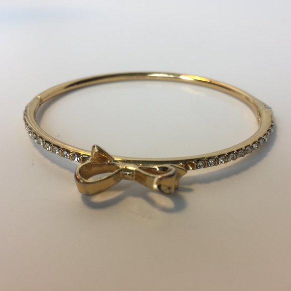 Kate Spade Gold Pave Bow Bangle Bracelet - Picture 6 of 8